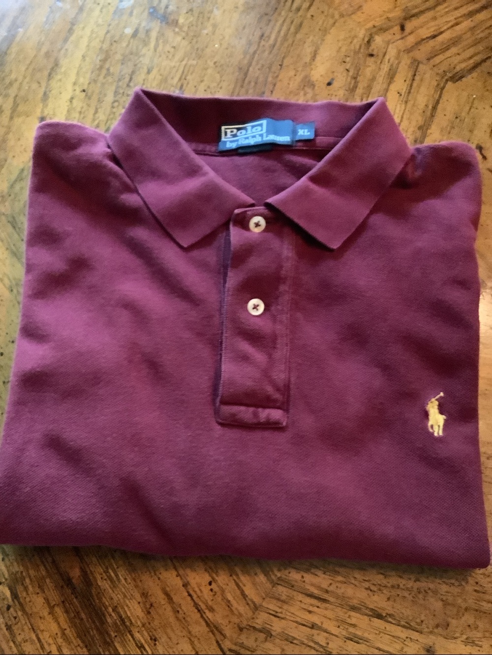 Polo by Ralph Lauren Men's Wine Polo with Yellow Pony